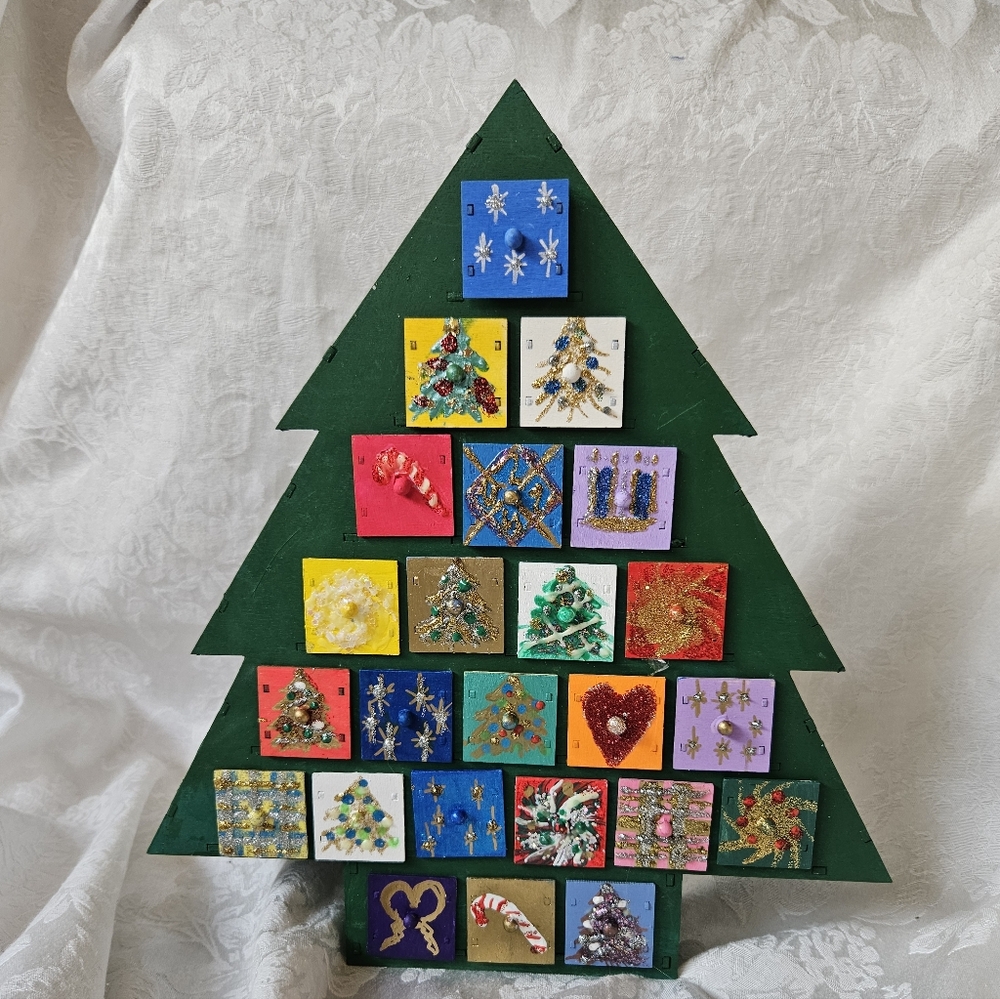 Hand-painted Wooden 24 Advent Calender